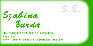 szabina burda business card